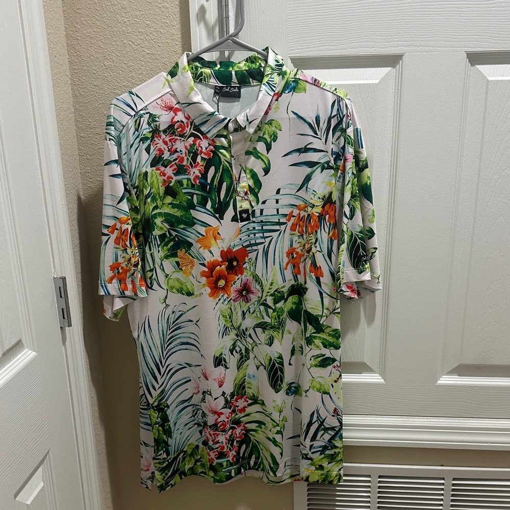 Floral Print Bad Birdie Golf Polo